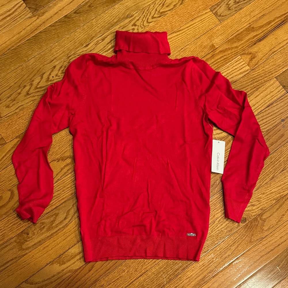 Calvin Klein Women's Red Turtleneck Sweater